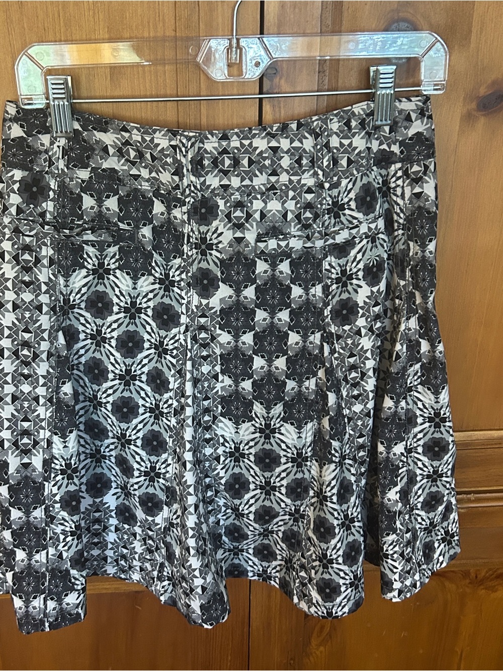 Athleta Black and White Asymmetrical Patterned Skort